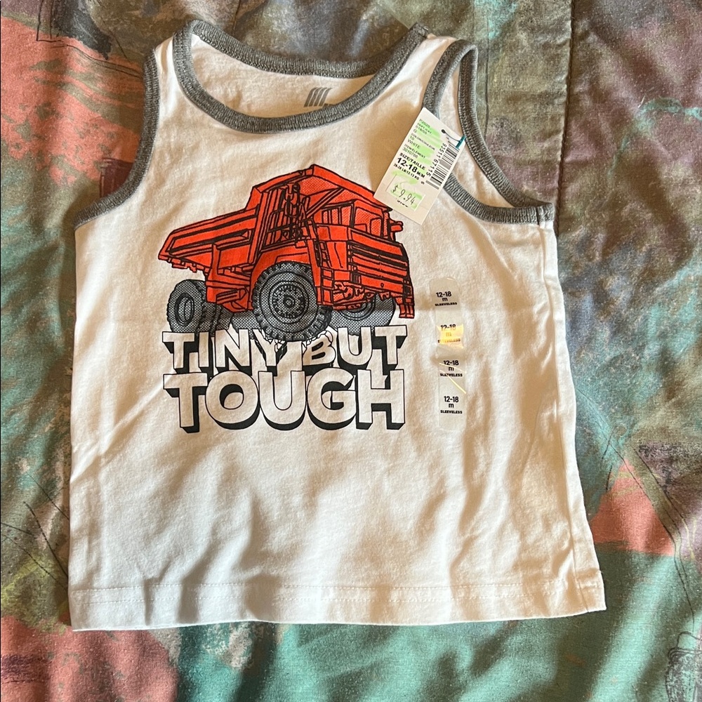 The Children's Place White and Red Tank Top